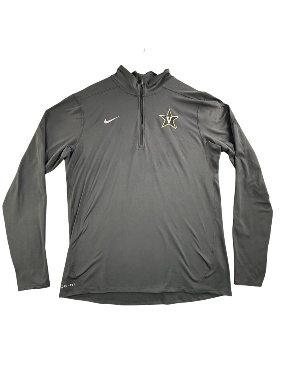 Vanderbilt Commodores Shirt Mens Large Black NCAA Football Nike Dri Fit 1/4 Zip